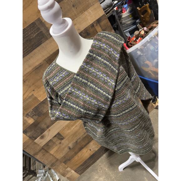 Vintage 1980s ALPS- Olive Grove-V-Neck Sweater - Size XXL - Picture 5 of 8